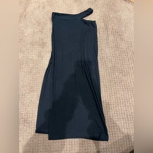 Shein long black fitted skirt with slit. Size small.